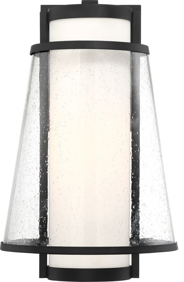Nuvo Anau 1-Light Incandescent Matte Black Glass Wall Mount