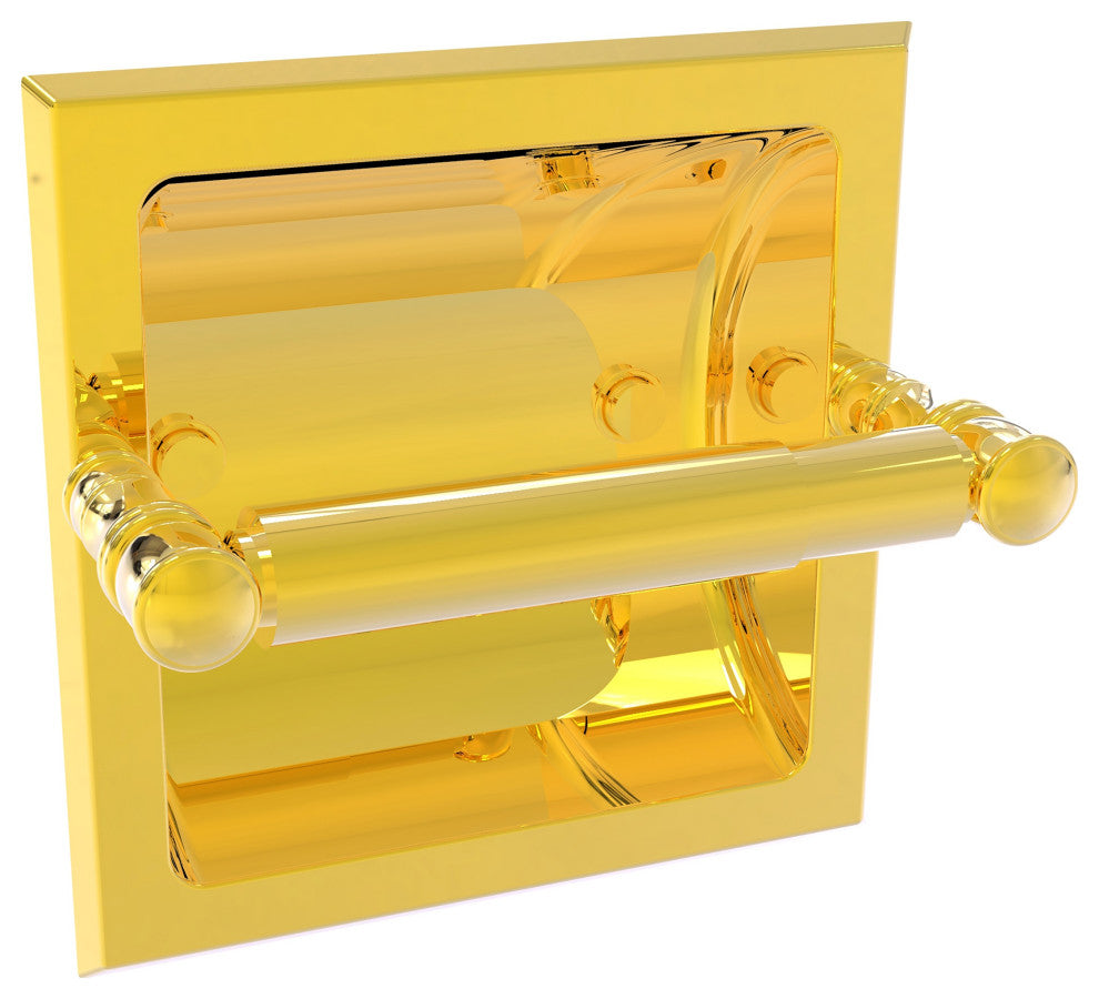 Carolina Recessed Toilet Paper Holder, Polished Brass