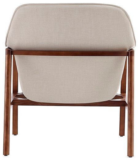 Miller Accent Chair in Cream and Walnut
