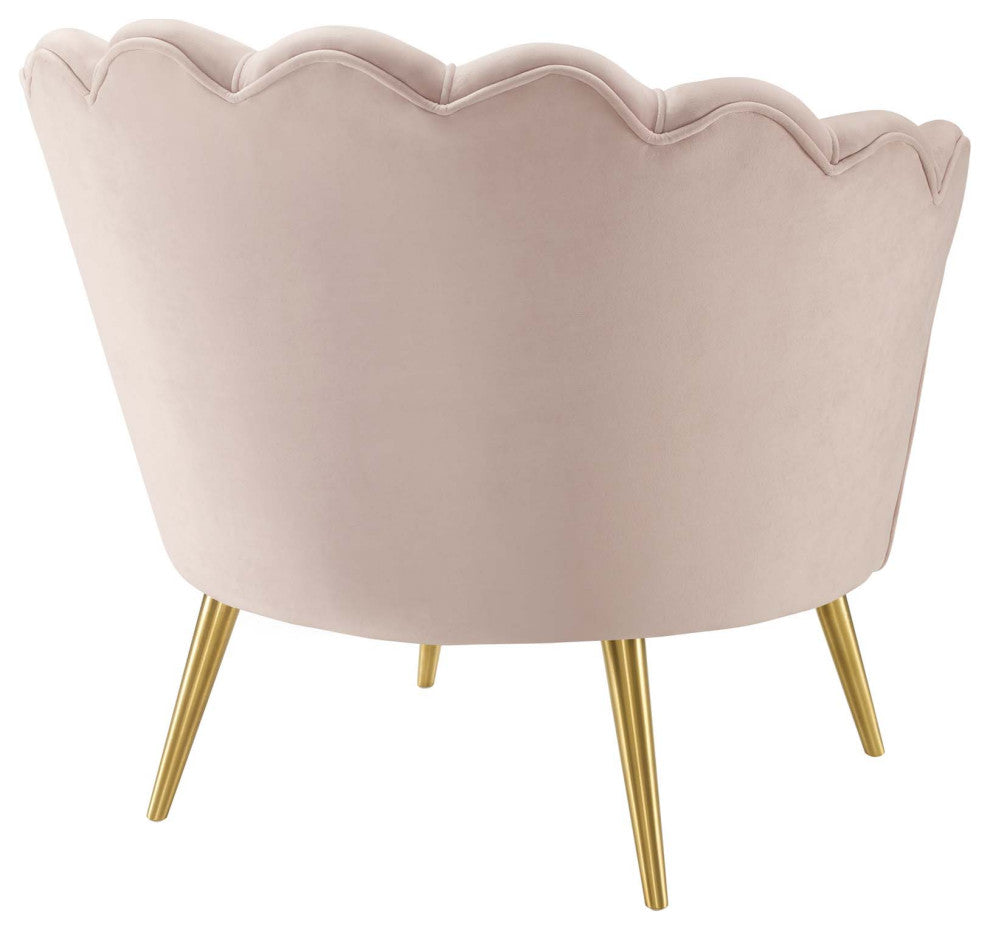 Admire Scalloped Edge Performance Velvet Accent Armchair by Modway