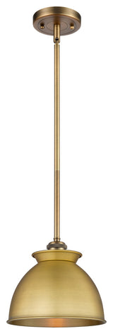 Adirondack 1-Light 8" Stem  Mini Pendant, Brushed Brass Shade