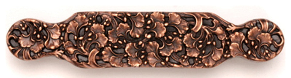 Florid Leaves Large Pull Antique Brass, Antique Copper