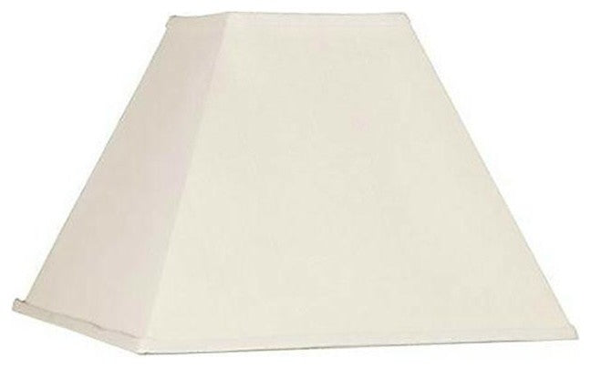 Square Mission Style 8" Nickel Clip-on Lampshade, Eggshell Silk