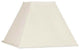 Square Mission Style 8" Nickel Clip-on Lampshade, Eggshell Silk