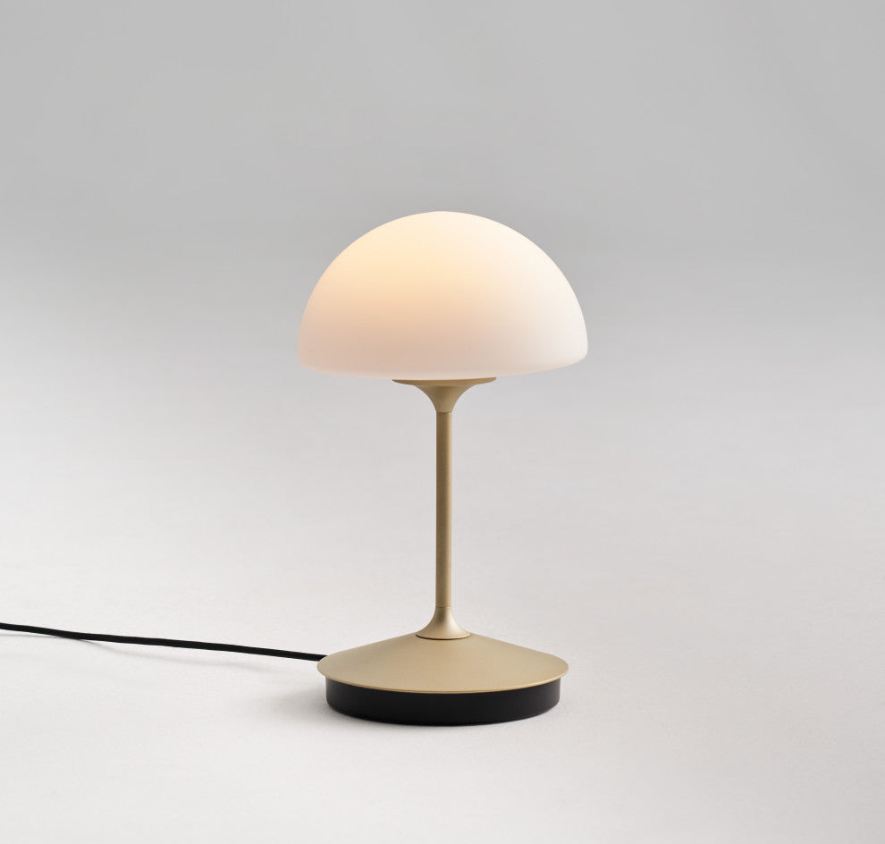 Pensee LED Table Lamp, Matt Opal Glass/ Champagne Gold