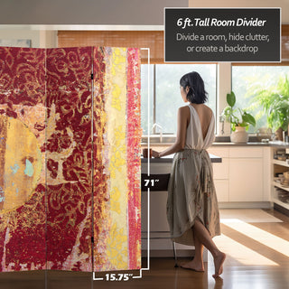 6' Tall Fire Dancer Canvas Room Divider