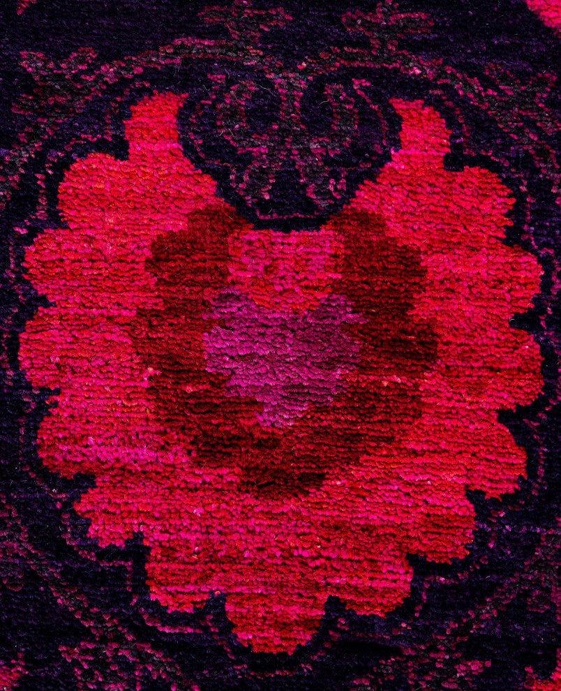 Overdyed One-of-a-Kind Hand-Knotted Area Rug Purple, 4' 3" x 5' 6"