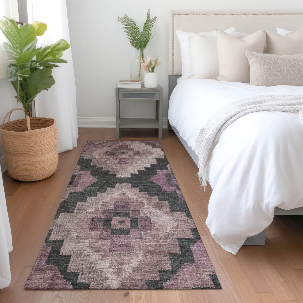 Machine Washable Indoor/Outdoor Chantille ACN1894 Blush 2'3" x 7'6" Runner Rug