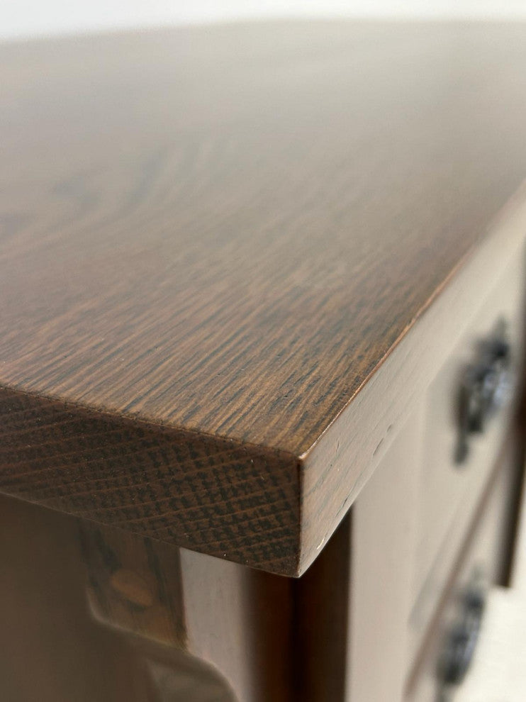 Mission Solid Quarter Sawn Oak Desk, Library Table With 5-Drawers Walnut