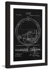 "Monocycle 1894 Black Paper" Framed Painting Print