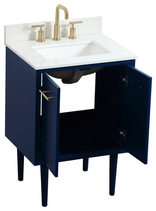 Home Living 19" Midcentury Modern Blue-Light Bathroom Vanity