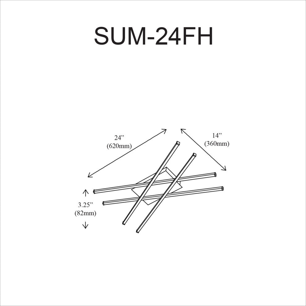 18W Flush-Mount Matte Black With White Acrylic Diffuser