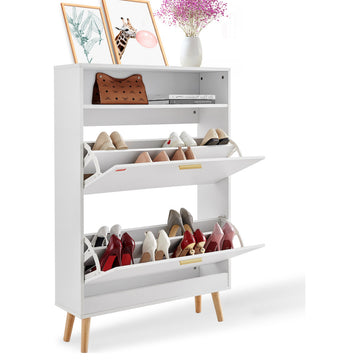 VEVOR Shoe Cabinet with 2 Flip Drawers Shoe Storage Cabinet for Entryway