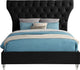 Kira Velvet Upholstered Bed, Black, Queen
