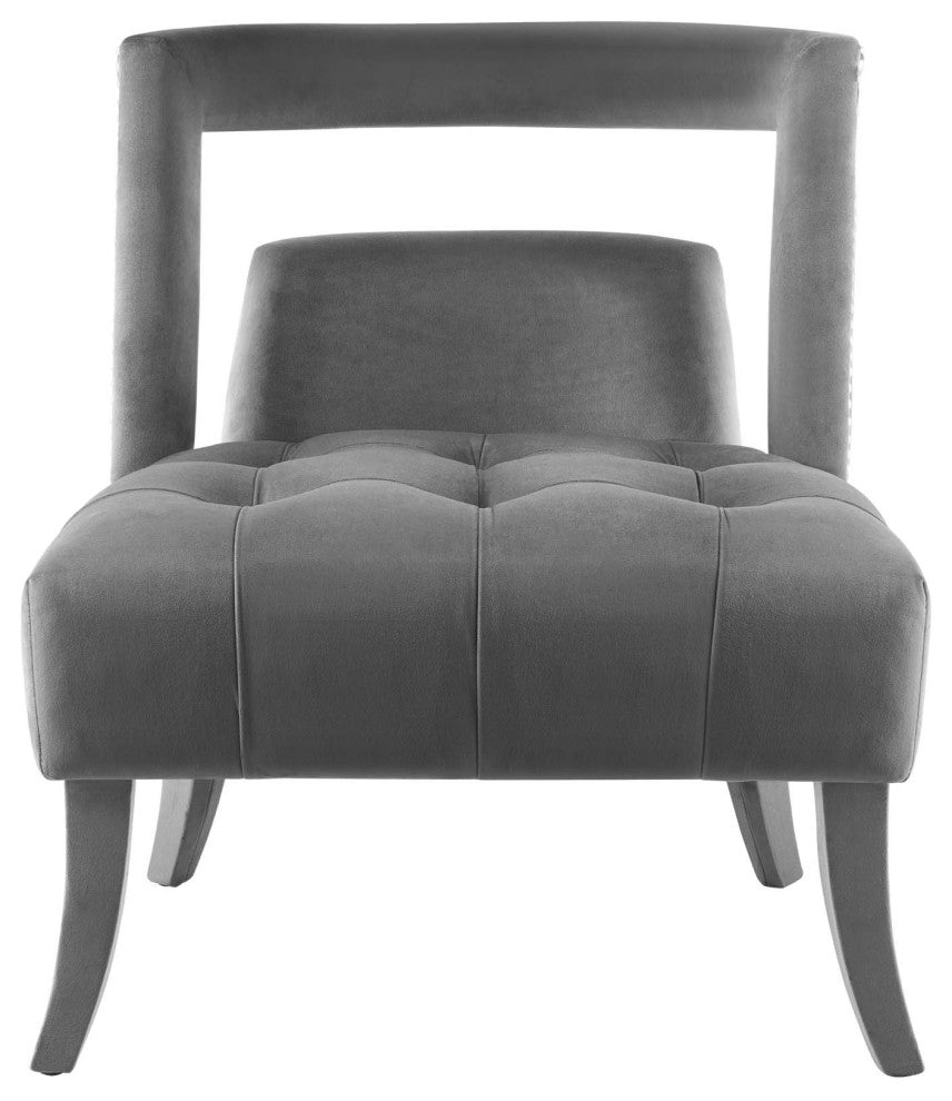 Accent Chair, Set of 2, Velvet, Gray, Modern, Living Lounge Hospitality
