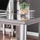 Beattie Mirrored Desk, Glam Style, Brushed Matte Silver With Mirror