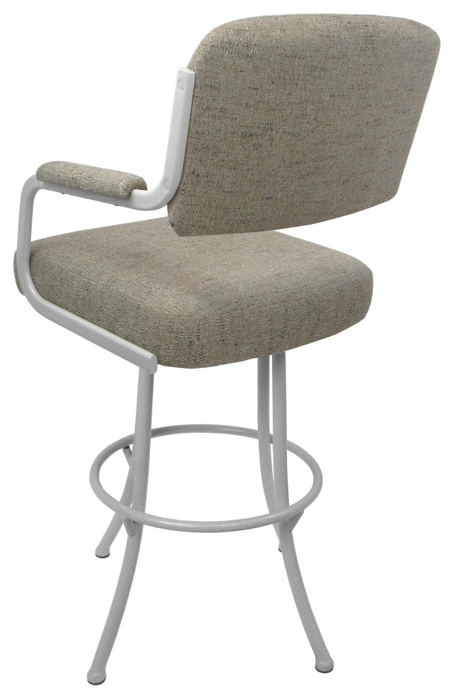 Swivel Counter Metal Bar Stool, Hemsath Driftwood - White, 26"