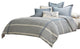 Michael Amini Mills 7-piece Oversized Cotton Queen Duvet Set in Denim Blue