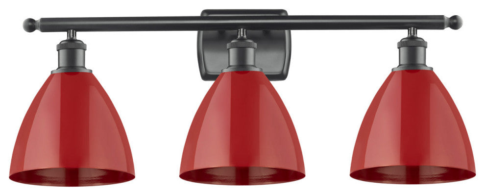 Innovations 516-3W-BK-MBD-75-RD-LED 3 Light Bath Vanity Light, Matte Black