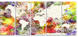 "World Map in Great Colors" Canvas Print, 5 Panels, 60"x28"