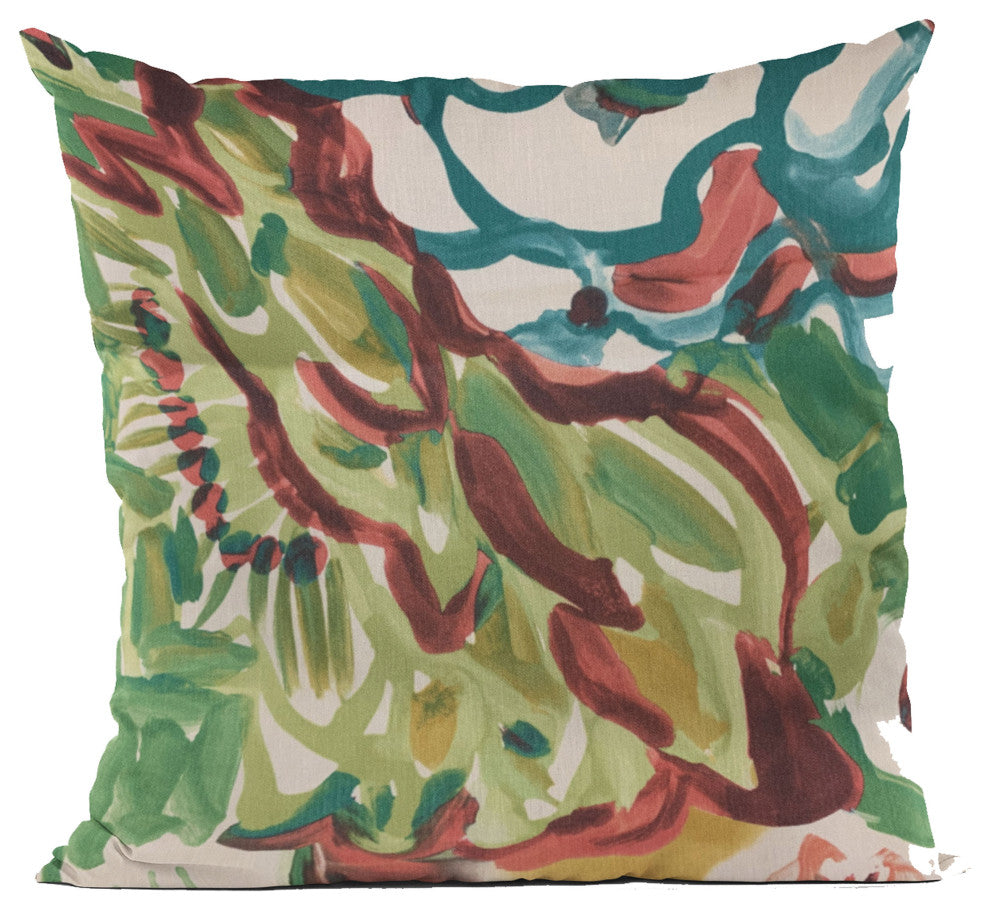 Plutus Blue Garden Graphic Print Luxury Throw Pillow, 20"x36"