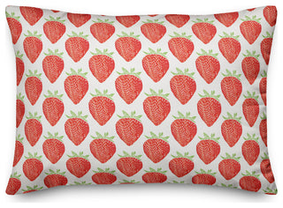 Watercolor Strawberry 14x20 Spun Poly Pillow