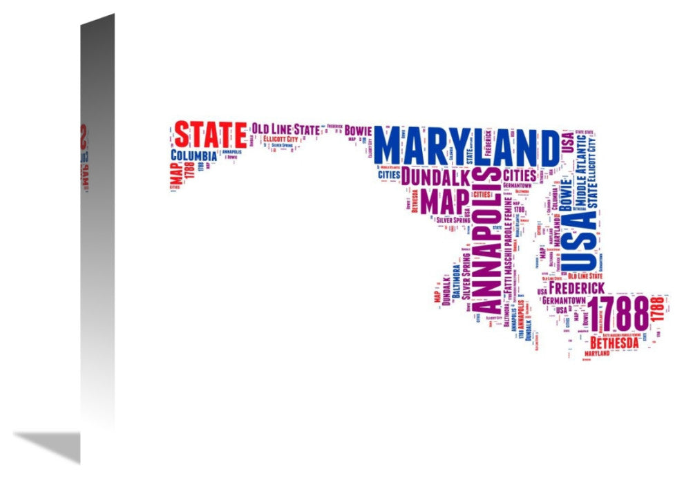 "Maryland Word Cloud Map" Fine Art Print