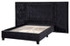 Frances Oversized Headboard Platform Bed, Black Velvet, King
