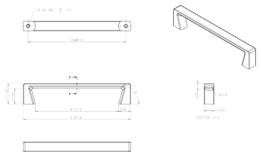 Jeffrey Alexander 177-128 Boswell 5-1/16" (128mm) Center to - Satin Nickel