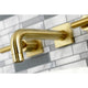 Kingston Brass KS6127CML Two-Handle Wall Mount Bathroom Faucet, Brushed Brass