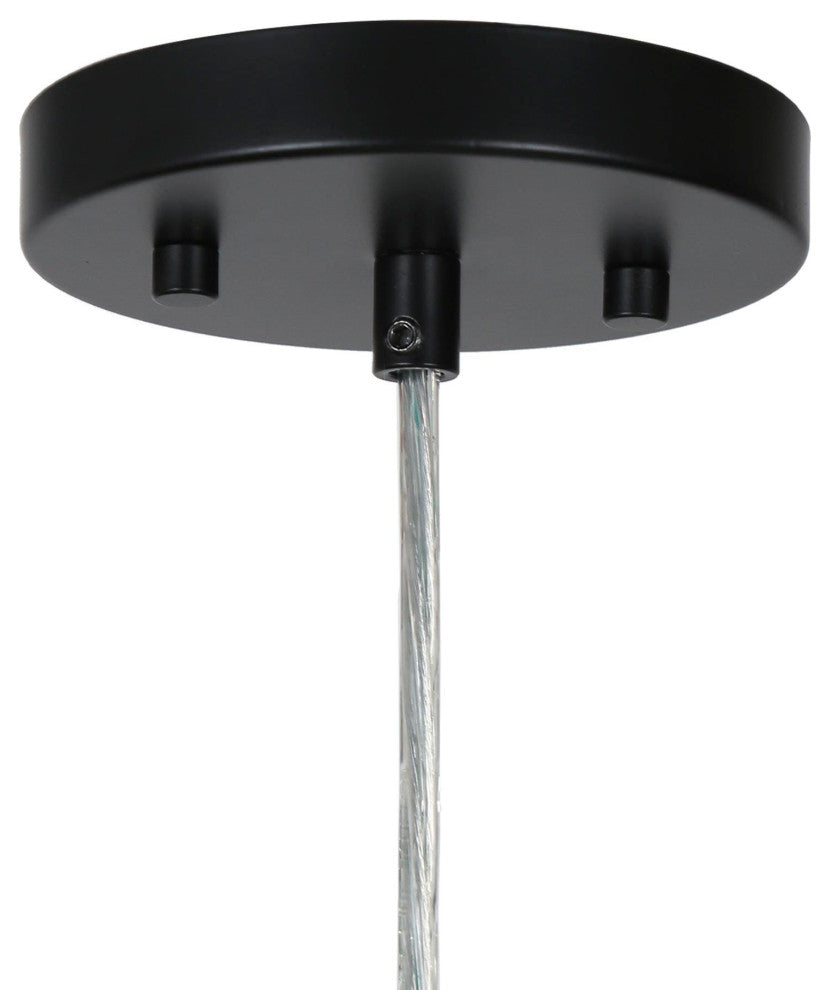 LNC Tucana Polished Gold Matte Black Modern Pendant Light, Textured Glass, 1 Light
