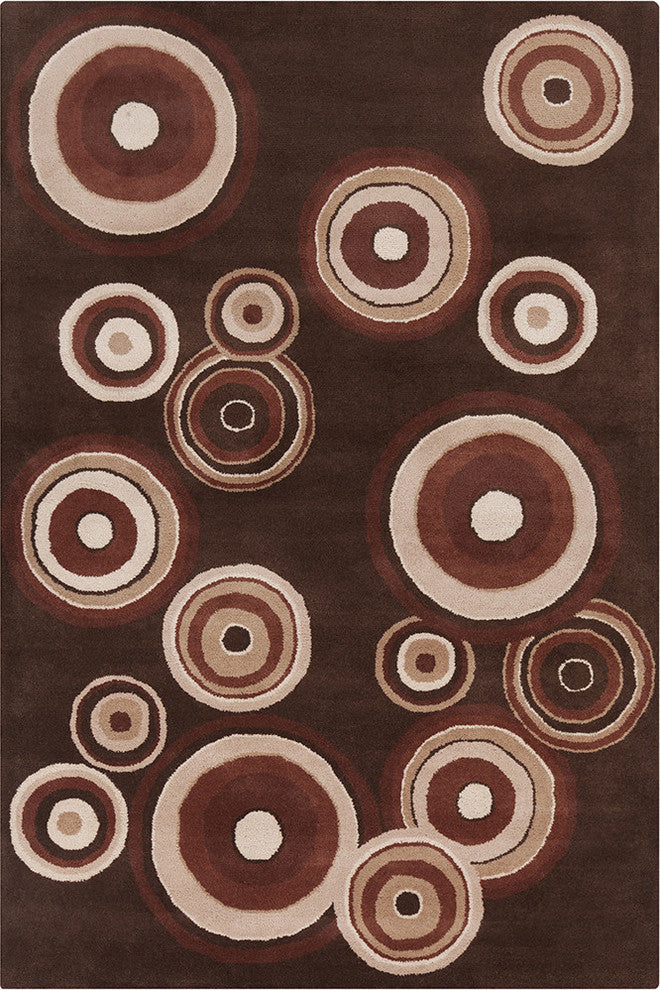 Allie Geometric Circles Contemporary Area Rug