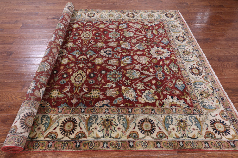 7' 8" X 9' 10" Hand-Knotted Persian Fine Serapi Wool Rug - Q14691
