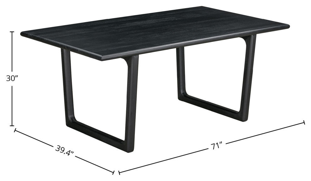 Bungalow 71" Solid Wood Dining Table, Black