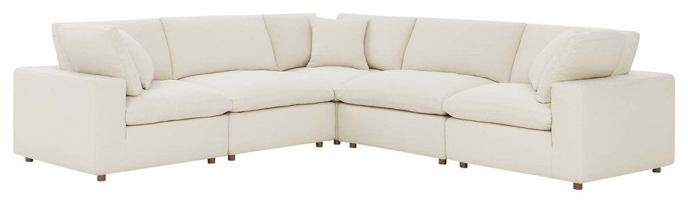Modular Sectional Deep Sofa Set, Beige, Fabric, Modern, Lounge Cafe Hospitality