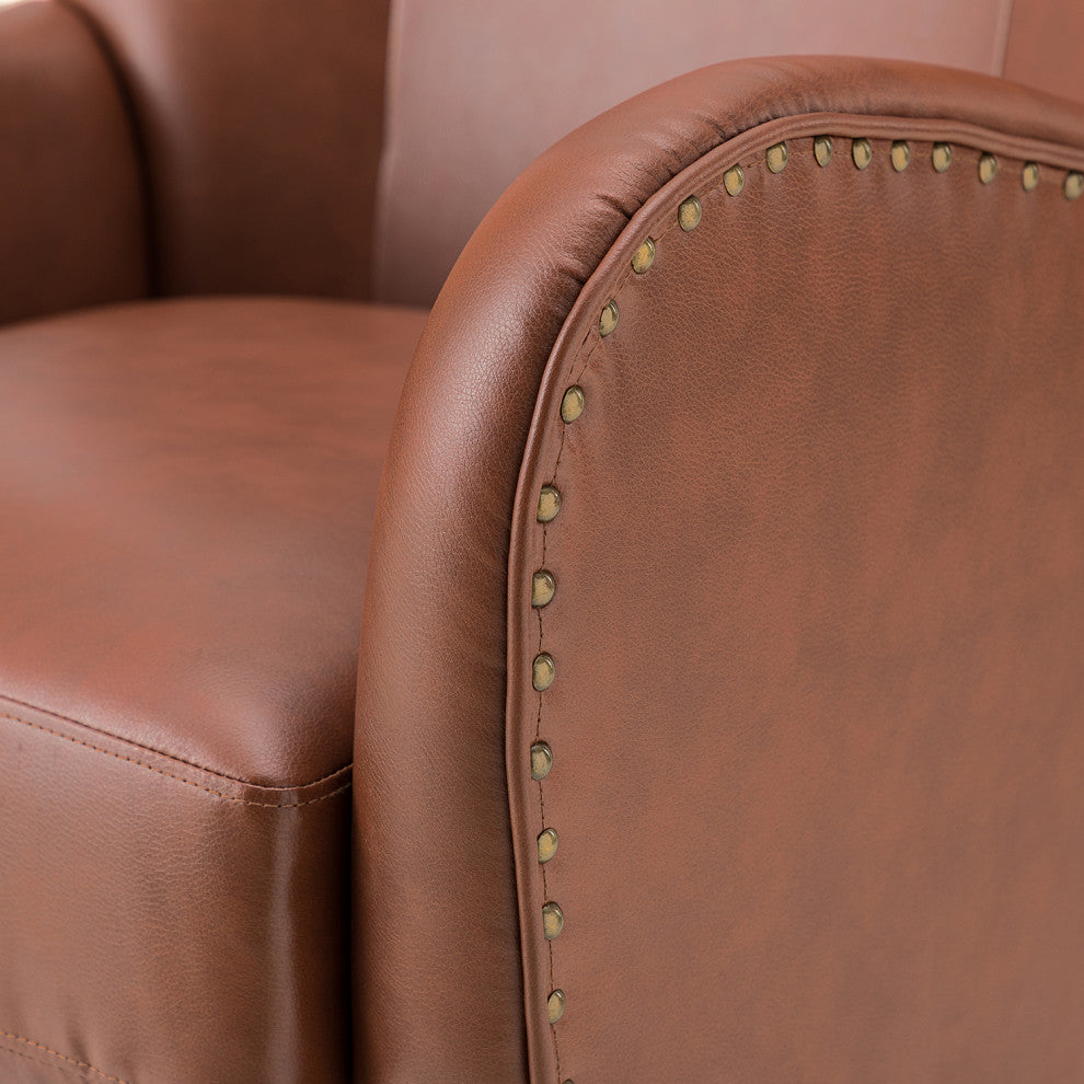 39" Comfy Living Room Armchair With Special Arms, Set of 2, Brown