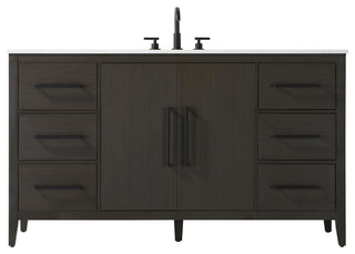 Home Living 60" Single Bathroom Vanity, Mocha Brown