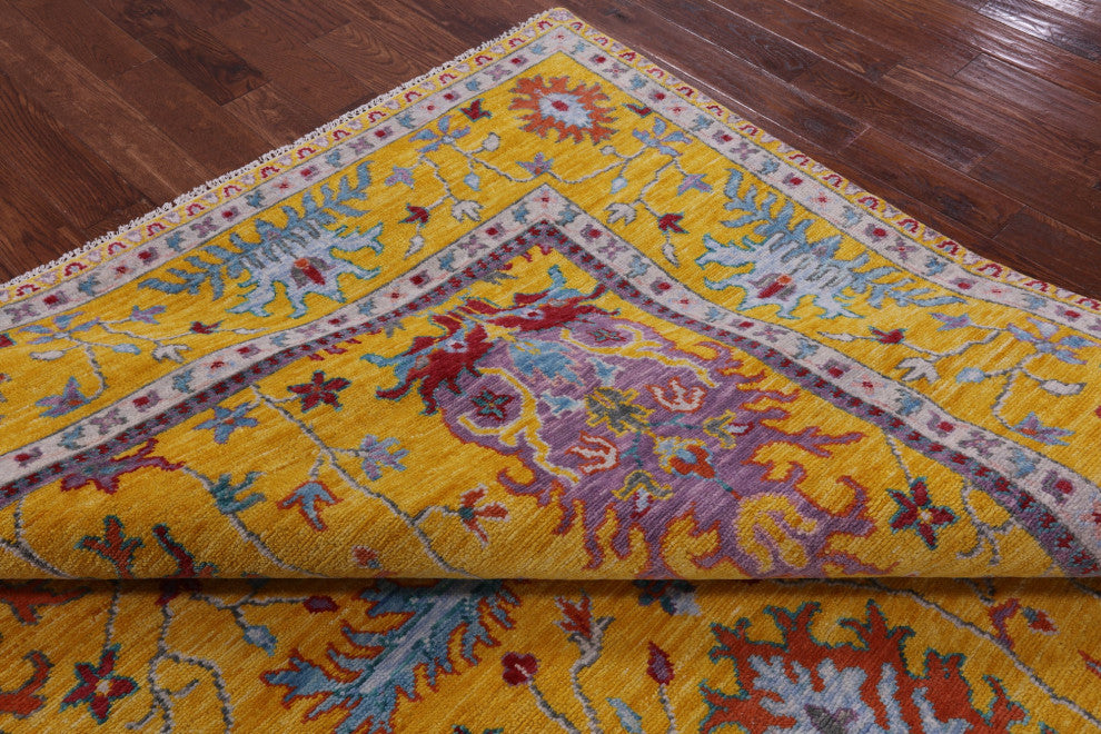 10' Square Turkish Oushak Hand-Knotted Wool Rug - Q13274