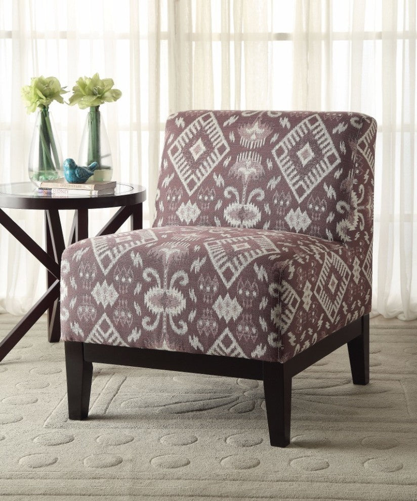 Benzara BM151970 Accent Chair, Multicolor Pattern Fabric