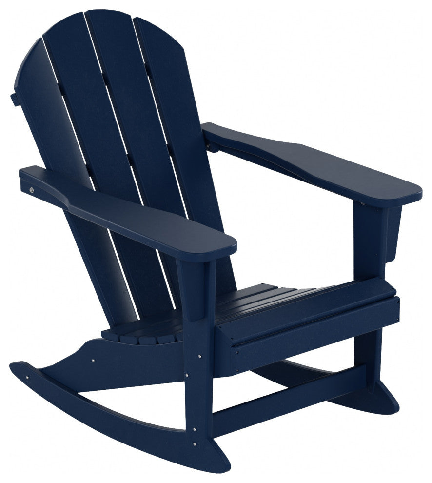 WestinTrends 2PC Outdoor Patio Porch Rocker Classic Adirondack Rocking Chair Set, Navy Blue