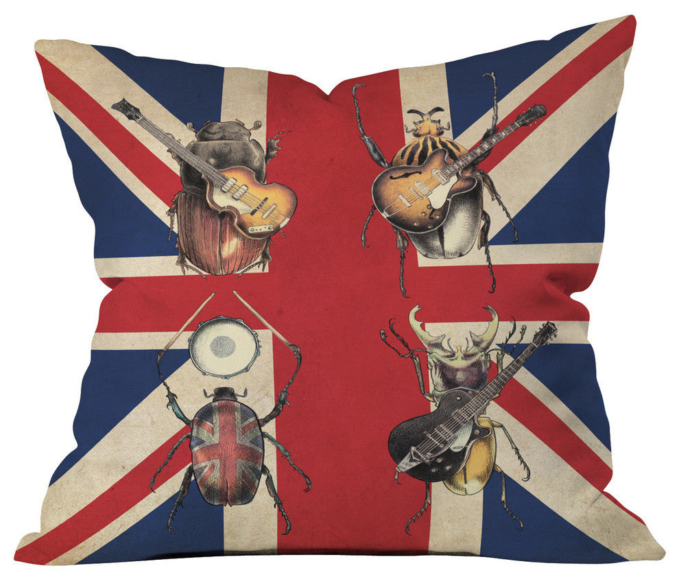 Eric Fan Meet The Beetles Outdoor Throw Pillow