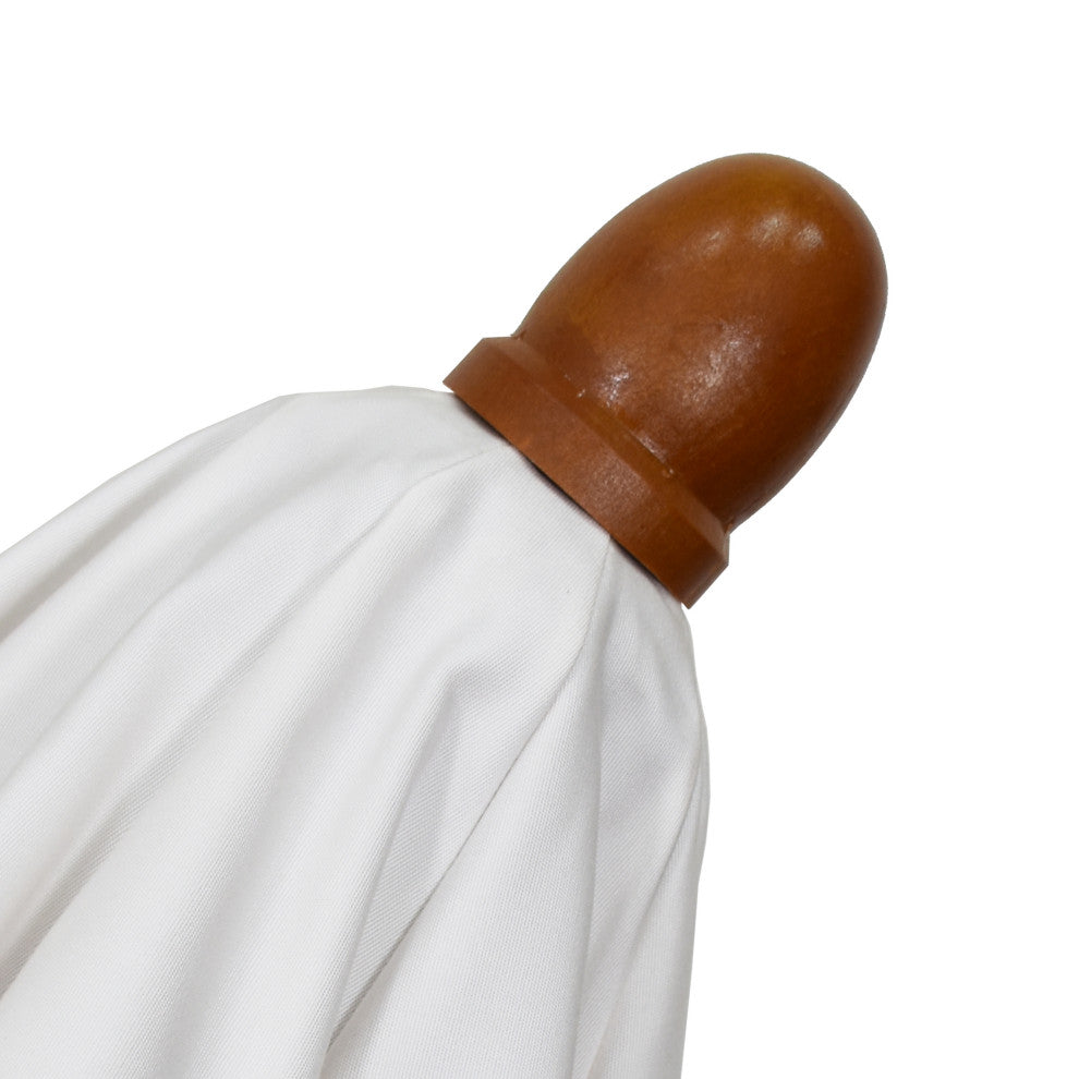 9' Square Push Lift Wood Umbrella, Olefin, Frost Blue