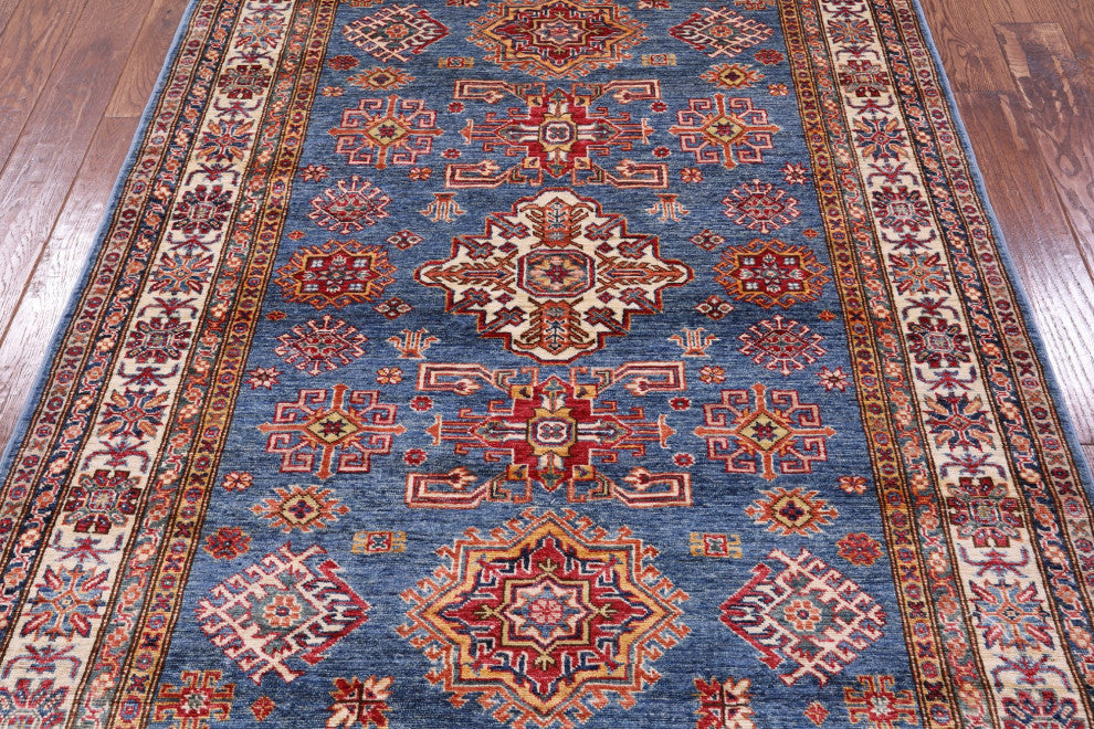 4' 10" X 6' 9" Handmade Super Kazak Wool Rug Q10260