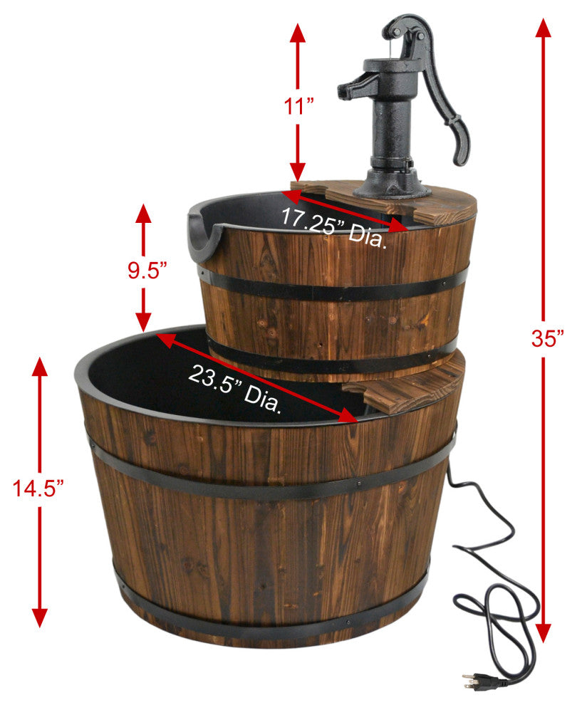 Extra Large 10 Gallons Cascading Water Fountain with Adjustable Pump