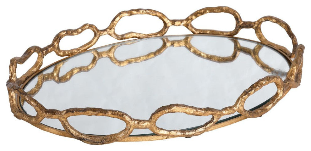 Uttermost Cable Chain Mirrored Tray