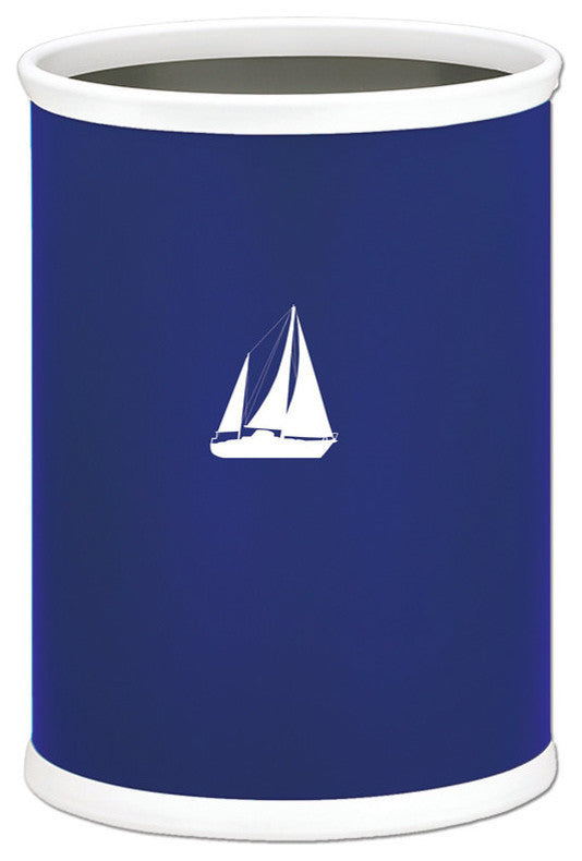 Kasualware 13Qt Oval Wastebasket, Sailboat