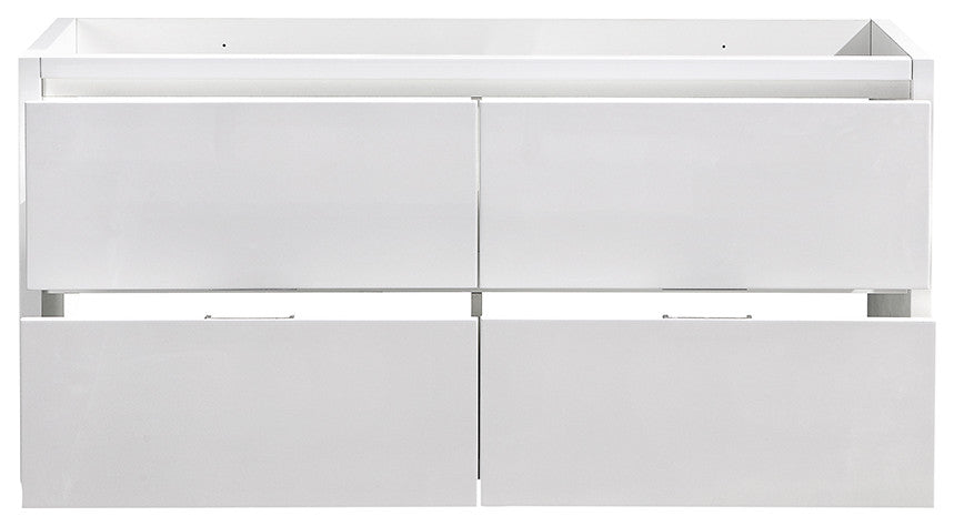 Valencia Free Standing Double Sink Bathroom Cabinet, Glossy White, 60"
