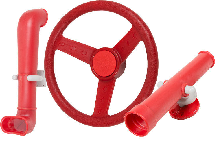 Swing Set 3-Piece Periscope, Telescope and Steering Wheel Kit, Red
