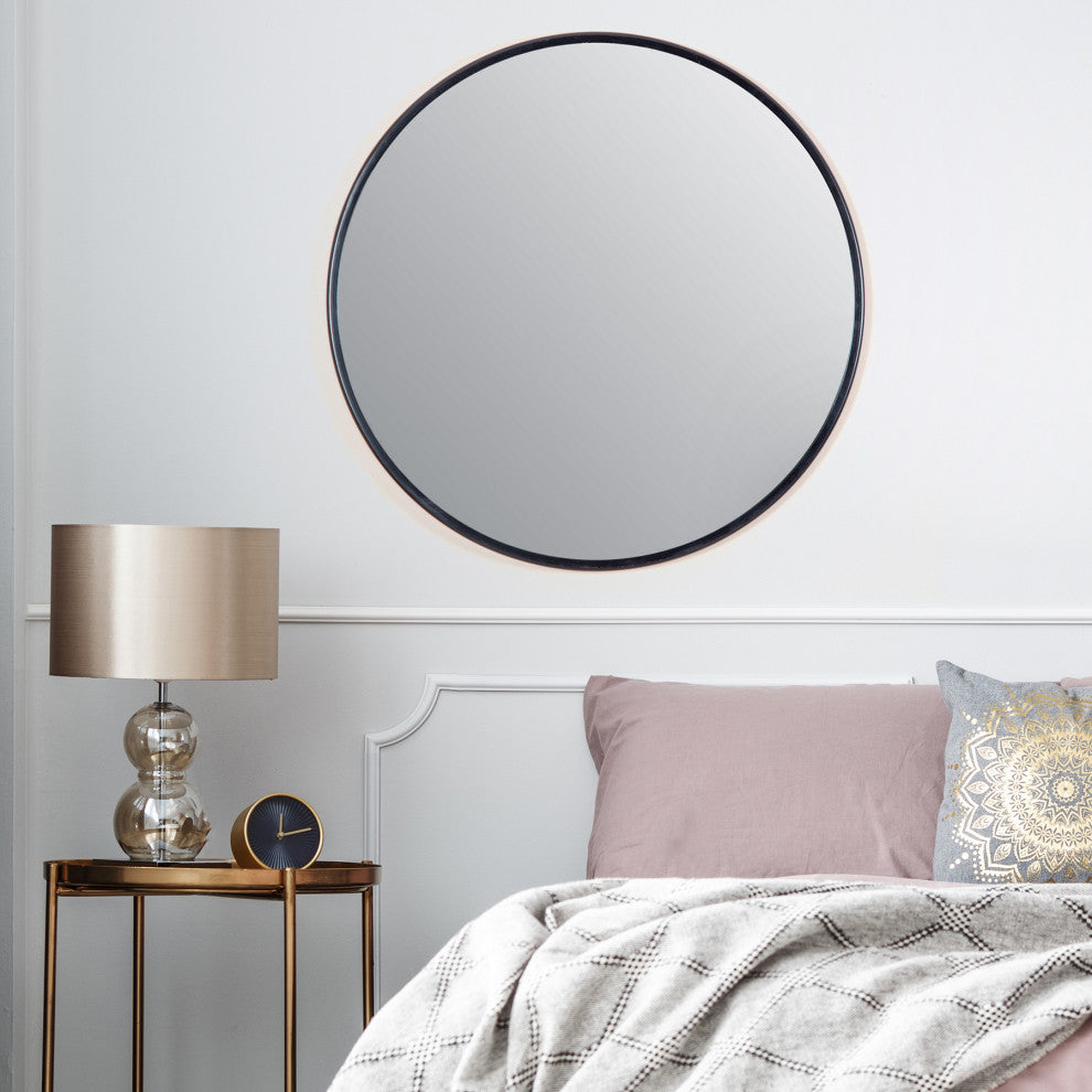 Adelina Black Circular Mirror