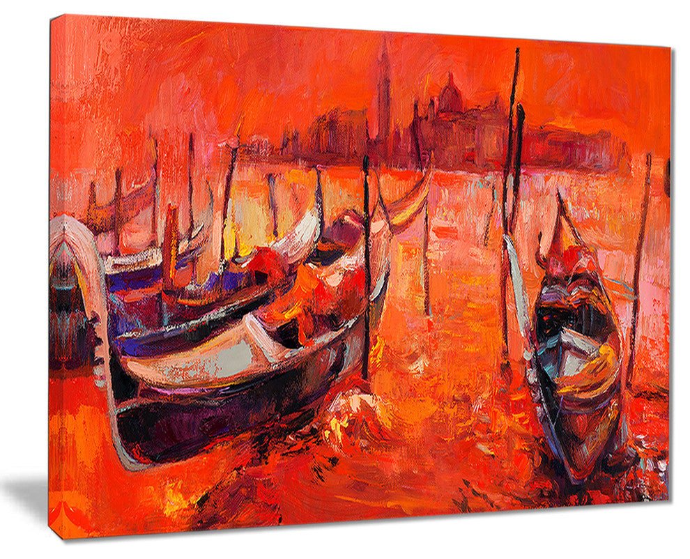 "Red Sunset over Venice" Canvas Print